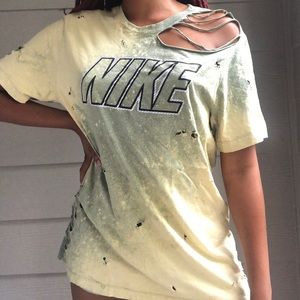 Custom distressed Nike t-shirt.